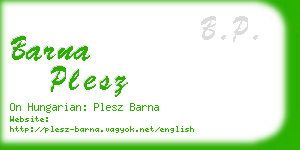 barna plesz business card